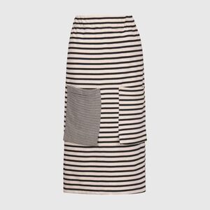 Alembika Urban Striped French Terry Midi Skirt Size M Artsy Lagenlook